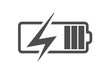Battery charge icon, vector electrical power charger. Flat accumulator charge icon for smartphone