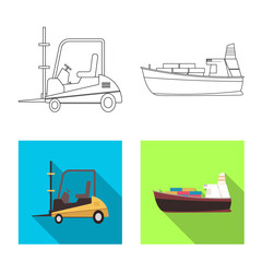 Vector design of goods and cargo symbol. Collection of goods and warehouse vector icon for stock.