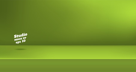 Aufkleber - Vector,Empty vivid lime green color studio table room background ,product display with copy space for display of content design.Banner for advertise product on website.
