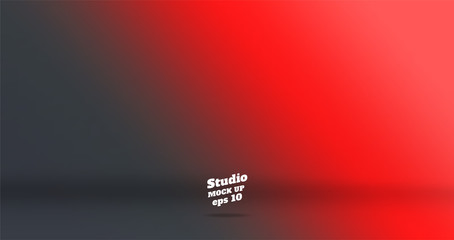 Aufkleber - Banner vector abstract background of empty two tone gradient red to dark grey studio room,Template mock up for display of product or design. Modern Business backdrop presentation.