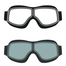 Moto Goggles  Vector Illustration Flat Style Front 