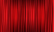 Close view of realistic red curtain. Vector illustration.