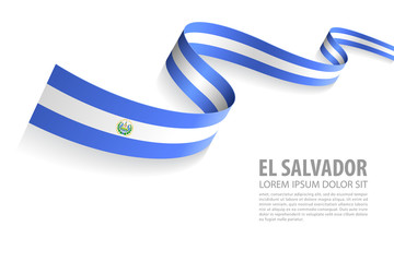 Wall Mural - Vector Banner with El Salvador Flag colors