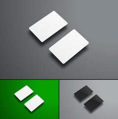 Fototapete - Universal vector mockup of two banking or gift cards hovering over the background
