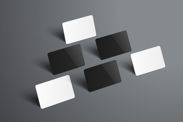 Fototapete -  universal mockup of six bank or gift cards