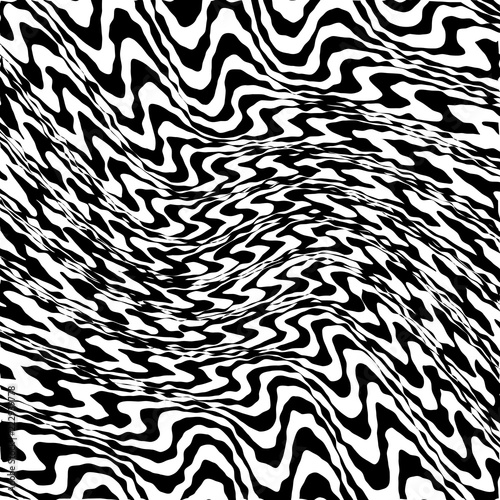 Fotografia, Obraz Abstract Warped Black and White Lines Background