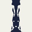 Optical illusion. Two beautiful women make silhouette of rabbit head