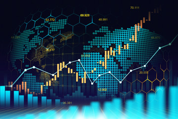 stock market or forex trading graph in graphic concept