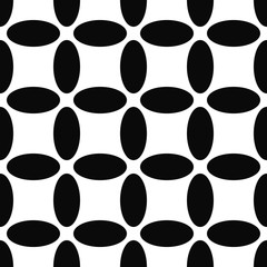 Poster - Seamless abstract black and white ellipse pattern background
