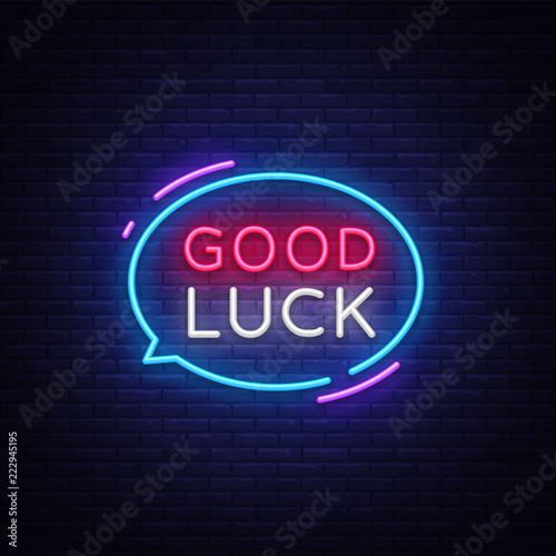 Good Luck Neon Text Vector Good Luck Neon Sign Design Template