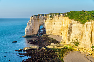 Canvas Print - Natural chalk arch at Etretat, France