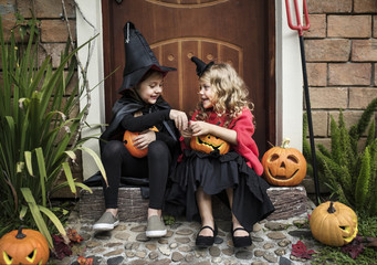 Little kids at a Halloween party