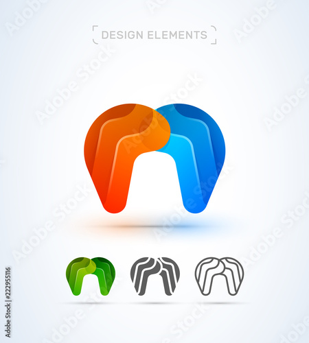 Vector Abstract Letter M Or N Logo Design Template Material