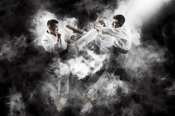 Wall Mural - Martial arts masters, karate practice