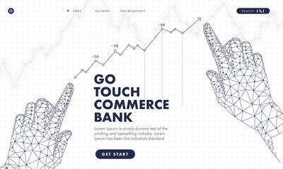 Fototapete - touch the future analytics. innovations systems commerce thinking and development technologies in au