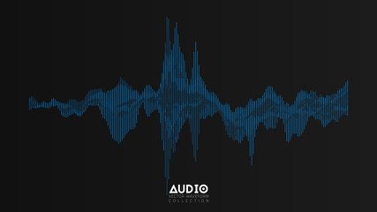 Poster - vector audio wavefrom. abstract music waves oscillation. futuristic sound wave visualization. synthe