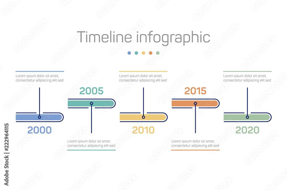 Infographic with timeline markers and chronology Stock Vector | Adobe Stock