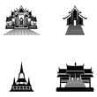 Pagoda and temple silhouette black icon