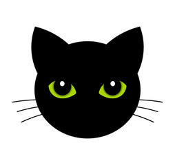 Wall Mural - cat face with green eyes