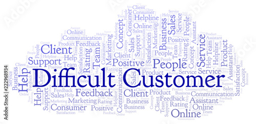 Foto  Difficult Customer word cloud.