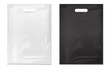Plastic Bags on white background,white and black plastic bag.Mockup set of Realistic Shopping Bag for branding and corporate identity design.Vector set mock up.