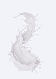 milk or yogurt splash isolated on whitee background with clipping path.