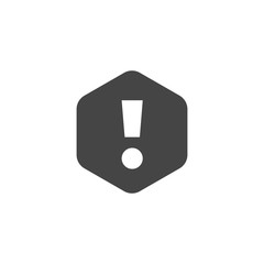 Exclamation mark sign. Web icon notifications, alert symbol, attention. UI button n black flat design. Interface information pictogram. Vector illustration isolated