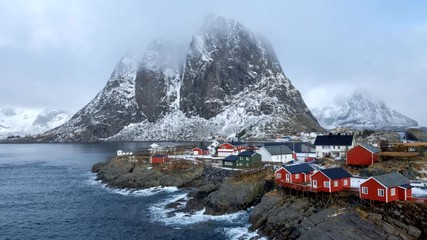 Fototapete - Hamnoy village on Lofoten Islands, Norway