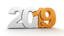 New Year 2019. Image With Clipping Path.