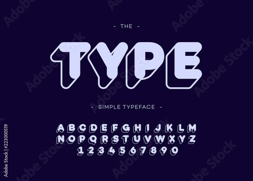 Vector Type Bold Font 3d Typography Sans Serif Style For Poster