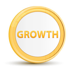 Poster - Growth gold round button