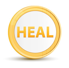 Wall Mural - Heal gold round button