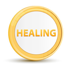 Wall Mural - Healing gold round button