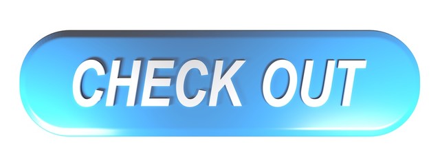 Leinwandbilder - Blue rounded rectangle push button CHECK OUT - 3D rendering