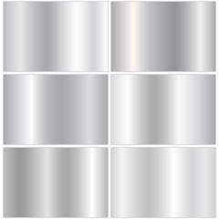 Wall Mural - set of bright metallic gradients with a silver metal texture
