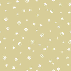 Poster - Seamless gold pattern with snowflakes. Vector holiday pattern