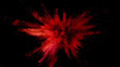 canvas print picture - Explosion of coloured powder on black background.