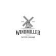 Windmill Logo template. Vector windmill geometric illustration.
