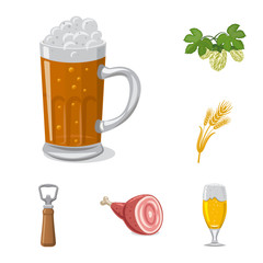 Isolated object of pub and bar symbol. Collection of pub and interior stock symbol for web.