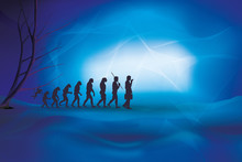 Human Evolution With Businessman. Human - Business Evolution