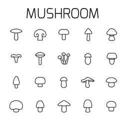 Poster - Mushroom related vector icon set. 