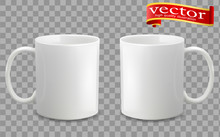 Template Ceramic Clean White Mug With A Matte Effect, Without The Bright Glare.