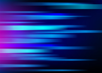 Fototapete - Abstract blue background with light horizontal lines. Speed motion design. Dynamic sport texture. Technology stream vector illustration.