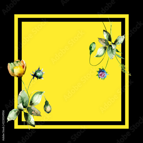 Seamless pattern with Original flowers