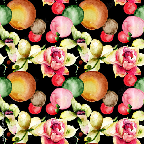 Abstract seamless pattern with flowers