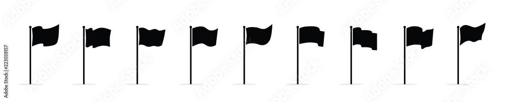 Vector waving flags icon set isolated on white background Stock Vector ...