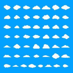 Poster - cloud icons set. simple illustration of 50 cloud vector icons for web