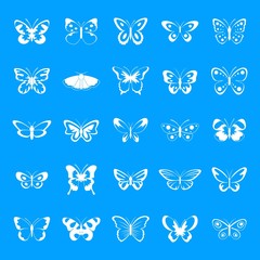 Wall Mural - butterfly icons set. simple illustration of 25 butterfly vector icons for web