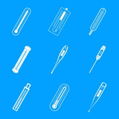 Poster - thermometer temperature icons set. simple illustration of 9 thermometer temperature vector icons for