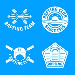 Poster - Rafting kayak logo water canoe icons set. Simple illustration of 4 rafting kayak logo water canoe vector icons for web